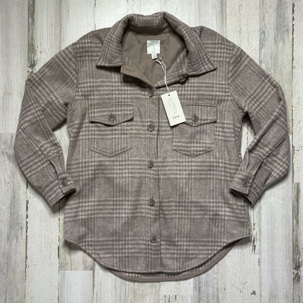 NWT Joie Plaid Shacket Button Down Size Large NWT - image 3